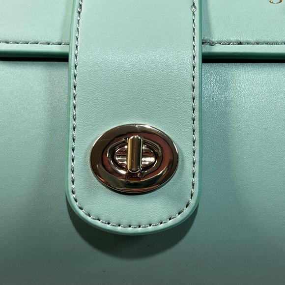 Saia London The Emmeline Yoga Mat Bag Teal New Vegan Faux Leather Shoulder Strap - Picture 12 of 16